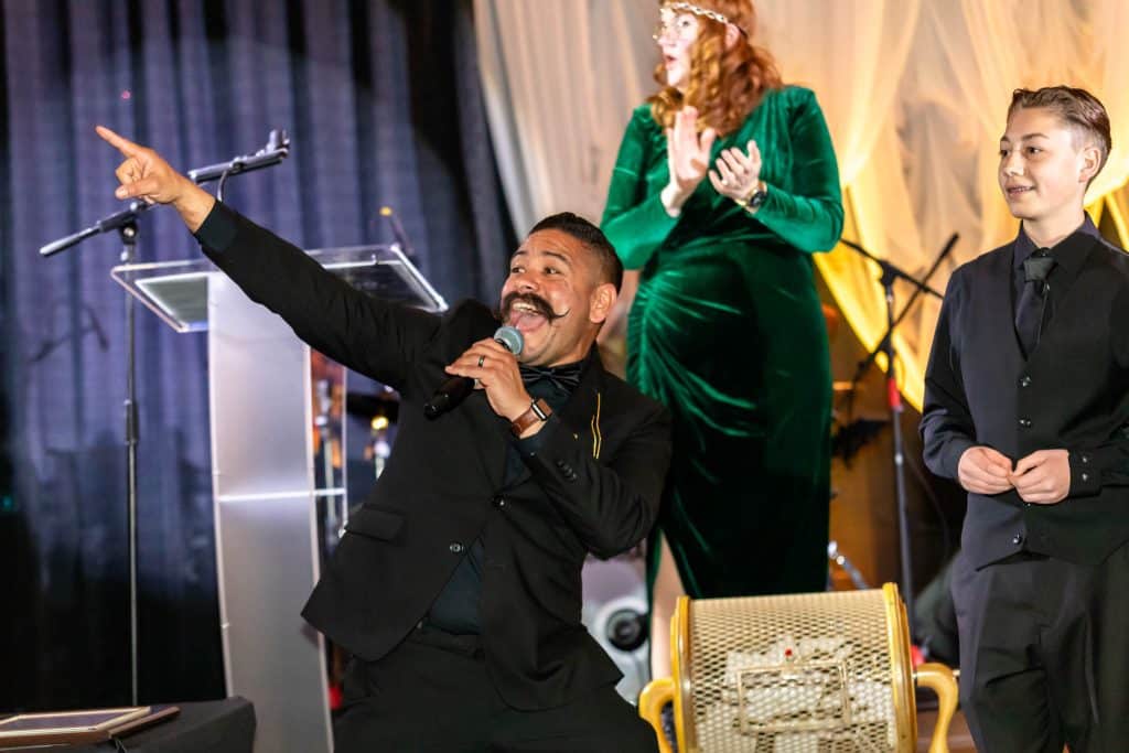 Live entertainment on stage at the Alumni Hall of Fame gala